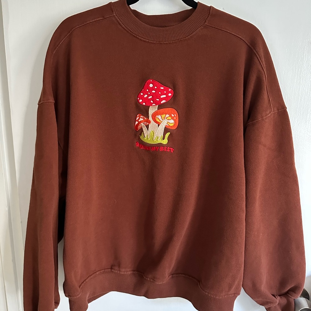 Brown 'embroidered Crewneck Sweatshirt